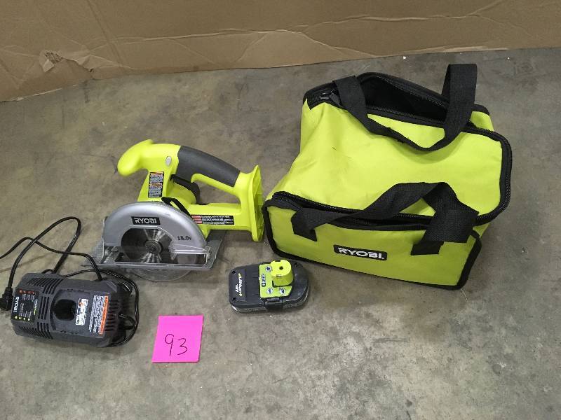 Ryobi One P501G 18V Lithium Ion Cordless 5 12 Inch Circular Saw w Included Blade battery and charger in working conditions