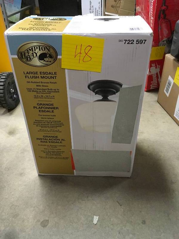 Hampton Bay 2-Light Bronze Semi-Flush Mount Light not used