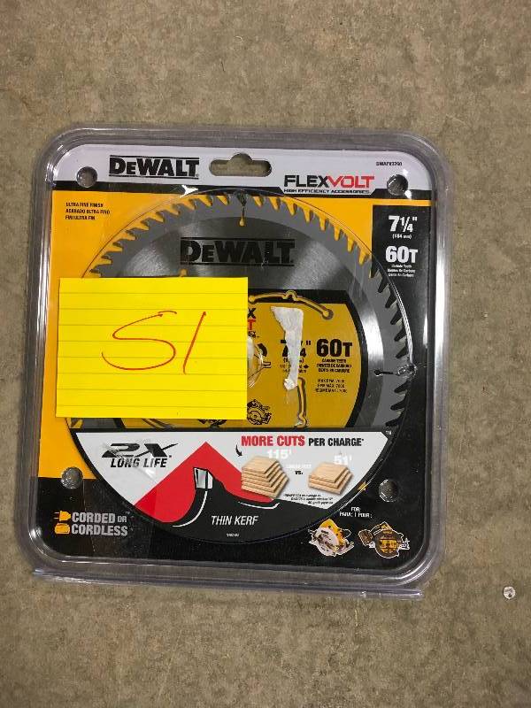 DEWALT FLEXVOLT 7-14 in. 60 Teeth Circular Saw Blade not used