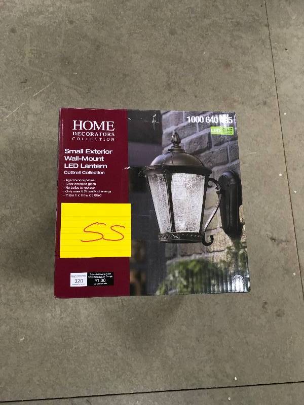 Home Decorators Collection Aged Bronze Patina Outdoor LED Wall Lantern New