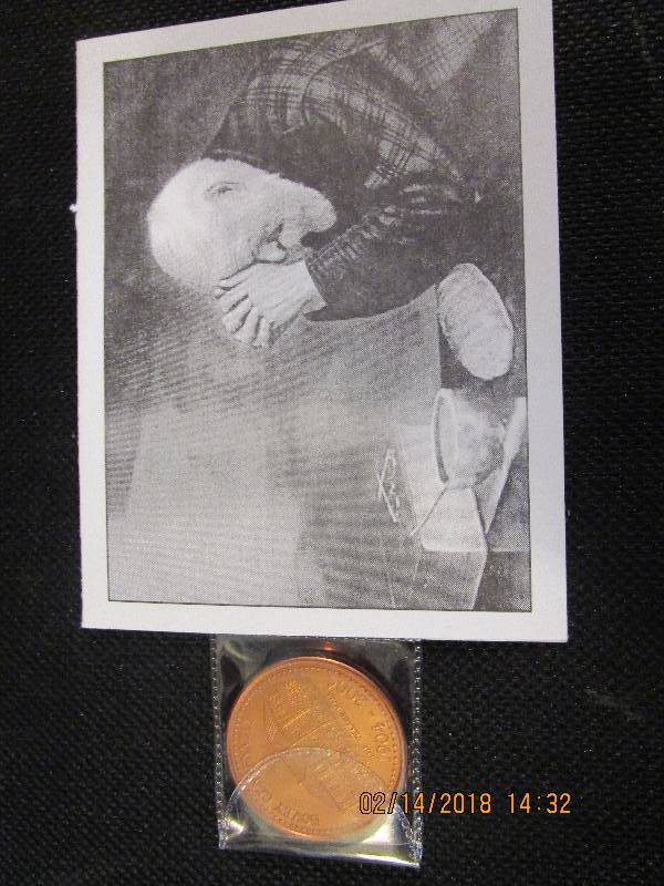 lot 40 image: Bovey Mn Centennial Coin and Grace Picture