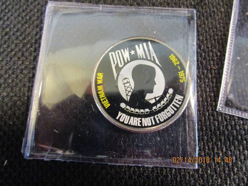 lot 44 image: POW-MIA, Pearl Harbor, Bull Run Half Dollars