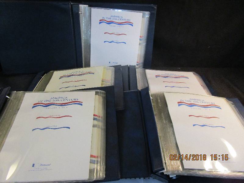 lot 49 image: Volume 1 thru 5 Rare America in the 20th Century Stamp Collection First Day Issues 1900 thru 1919, 1920 thru 1939, 1940 thru 1959, 1960 thru 1969 and 1980 thru 1999