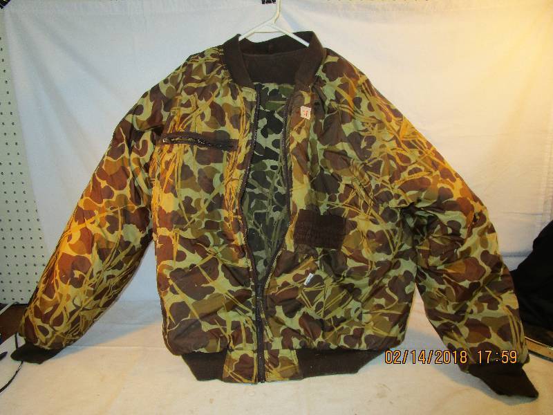 lot 78 image: Camo Coat Size X Large and Camo Pants Size 38