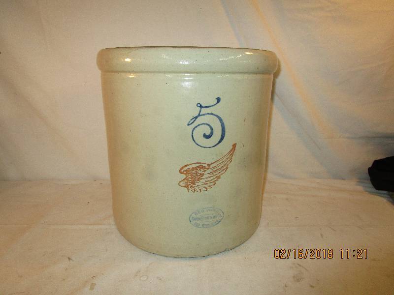 lot 95 image: 5 Gallon Red Wing Crock