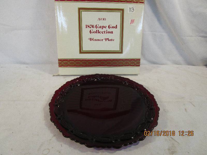 lot 111 image: Avon Dinner Plate Ruby Red