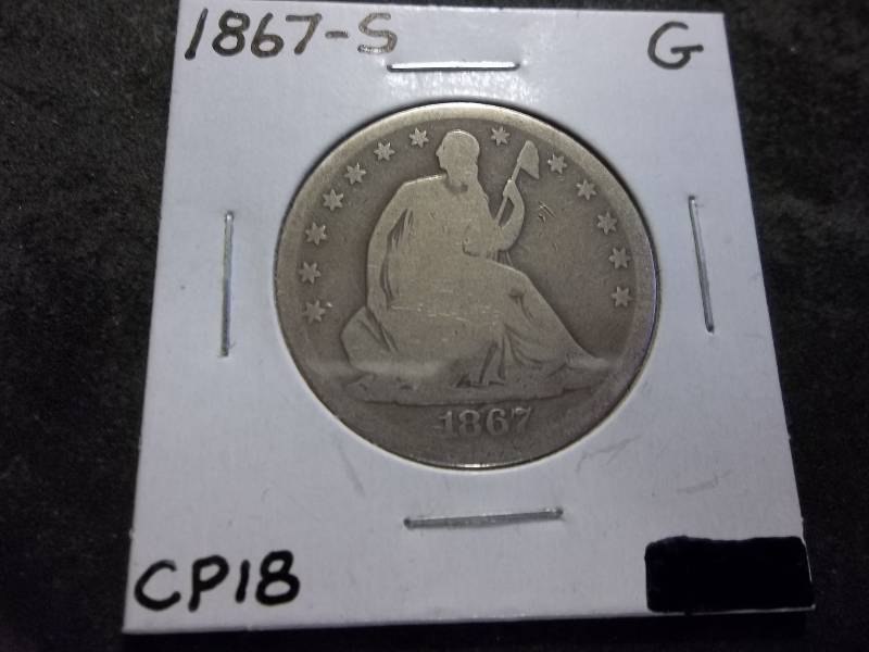 1867 S Seated Liberty Half Dollar
