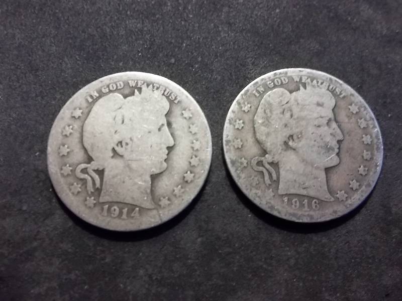 1914 D, 1916 D Barber Quarters