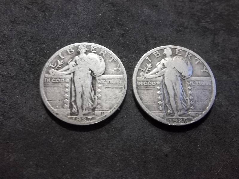 1925, 1927 Standing Liberty Quarters