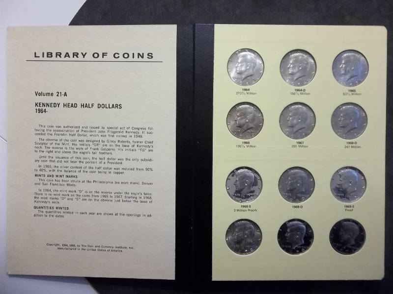 Kennedy Head Half Dollar Collection 1964-1978 (No 1977)