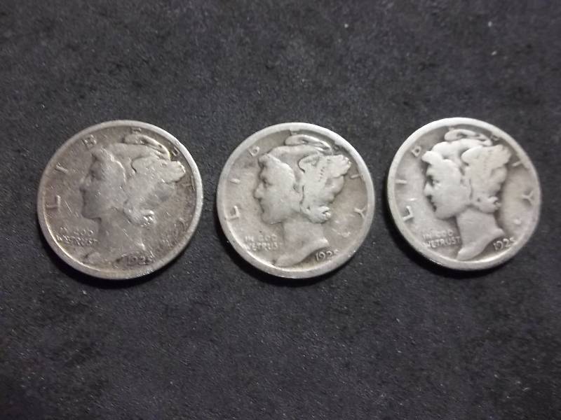 1925 P,D,S Mercury Dimes