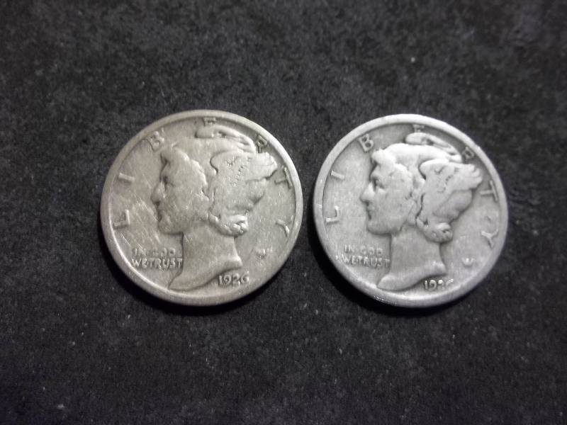 1926 P,D Mercury Dime