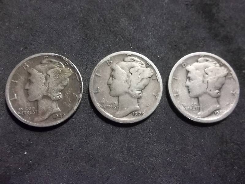 1929 P,D,S Mercury Dimes