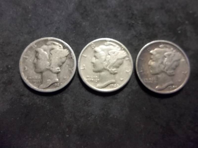 1940 P,D,S Mercury Dimes