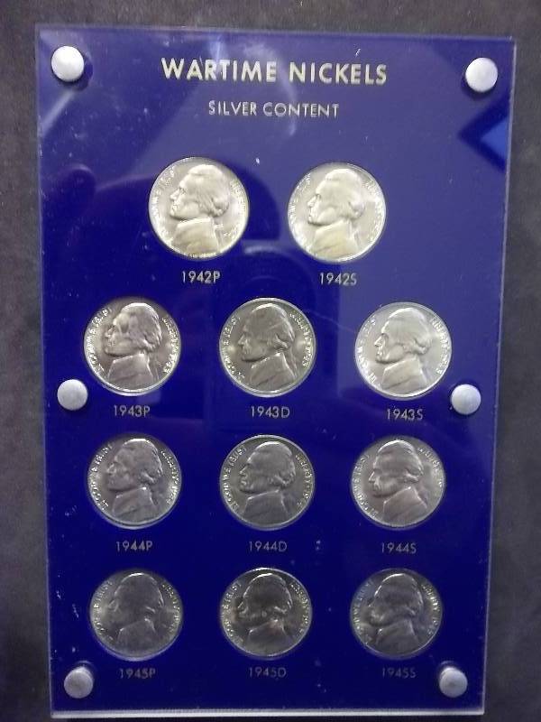 Complete Set Of Silver War Nickels 1942-1945