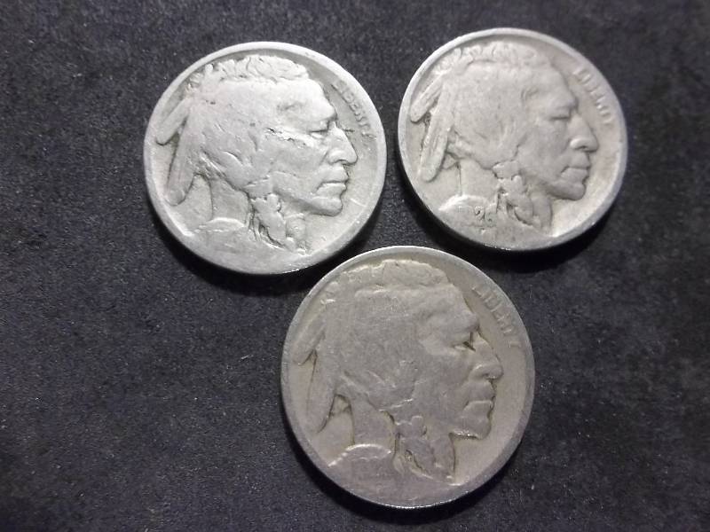 1915, 1926, 1928 D Buffalo Nickels