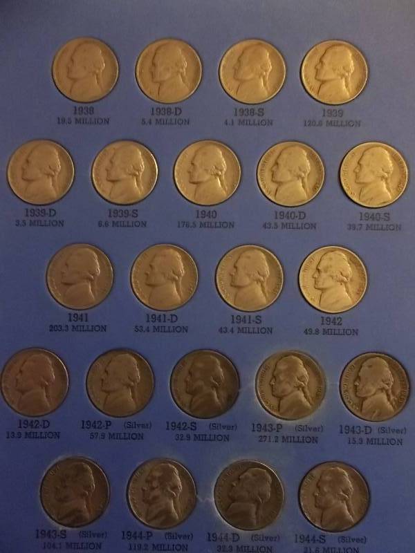 Complete Jefferson Nickel Album 1938-1961