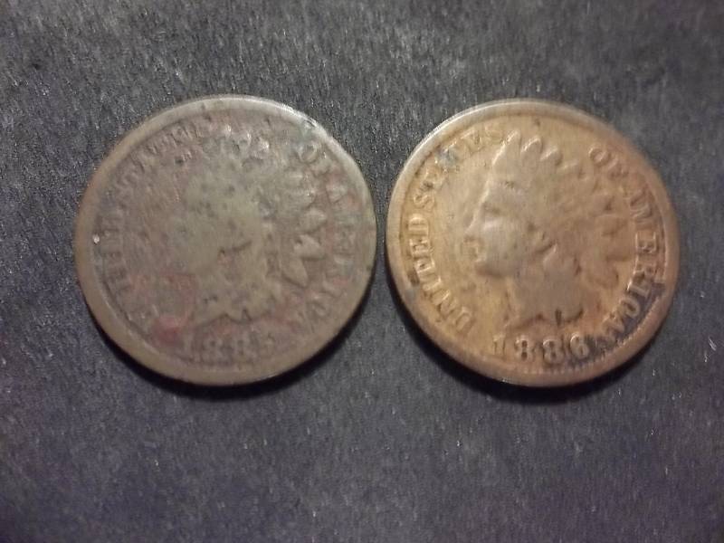 1885, 1886 Indian Head Cents