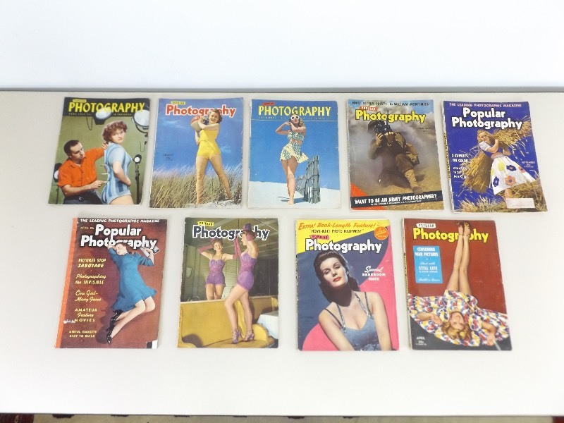 lot 32 image: Vintage 1940s Popular Photography Magazines