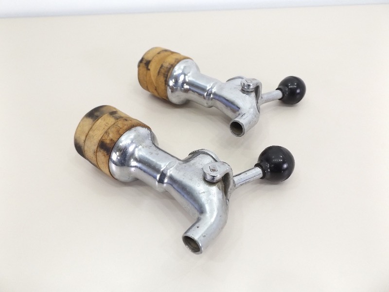 lot 35 image: 2 Vintage Faucet Style Chrome KegBarrel Pourers