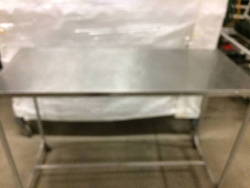 Large 49 Wide 20 Deep Restaurant Grade Heavy Gauge Stainless Steel Mobile Table Cart - Great Condition