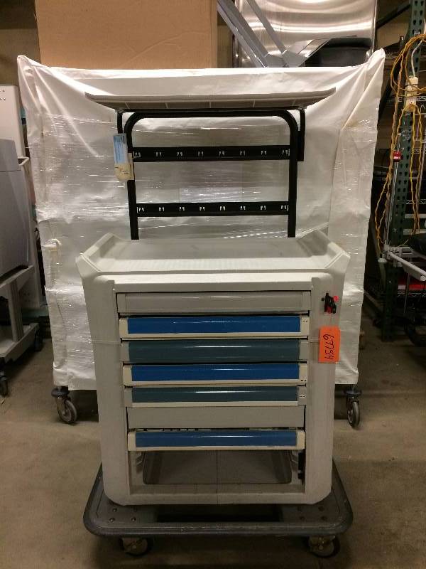 This Organizing Storage Cart Is A Crafters or Mechanics Dream Of Course I Want This Mobile Hospital Medical Metro Flex Crash Cart WTopper Single Shelf Unit, Divisible Modular Drawers Plus Multiple Plastic Divider Sets
