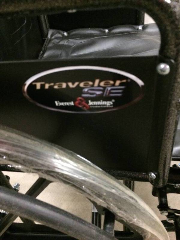 lot 4 image: NEW Everest & Jennings Traveler SE Wheelchair Removable Arms - One Are Has A Small Piece Missing See Pictures No Footrests