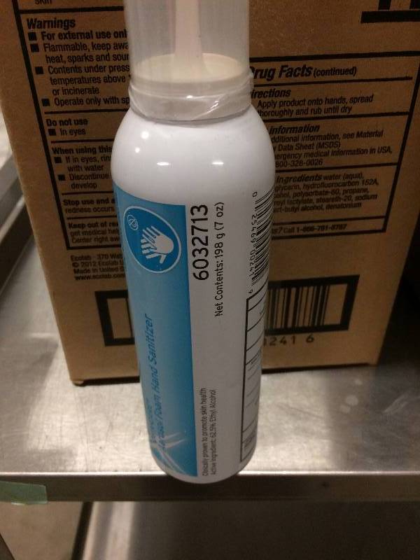 lot 12 image: Ecolab Hand Sanitizer Quik-Care 7 oz. Ethyl Alcohol Foam Aerosol Can and Moisturizing Gel