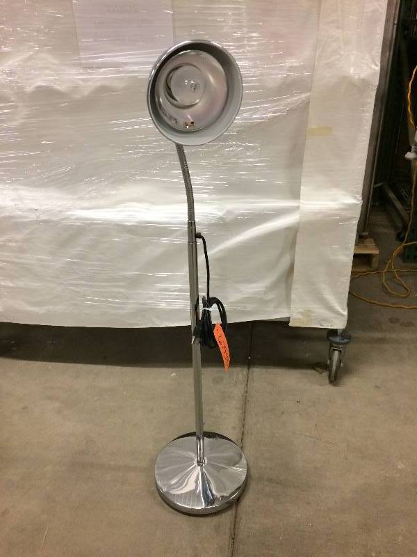 lot 20 image: Brewer Chrome Goose Neck Medical Floor Lamp