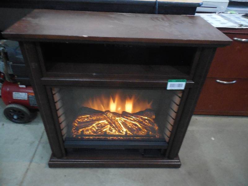 lot 29 image: Hampton Bay Ansley 32 in. Rolling Mantel Infrared Electric Fireplace in Cherry