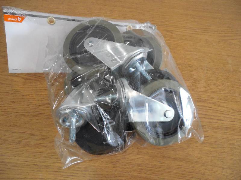 lot 71 image: HDX 4 in. Industrial Casters with Bumper (4-Pack)