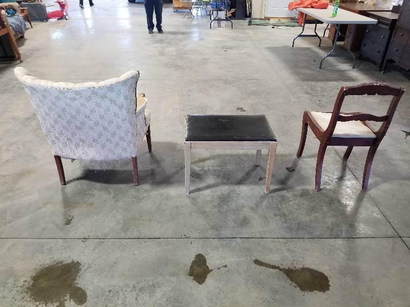 lot 12 image: Two Chairs and a Piano Bench - for the Furniture Refinishers out there