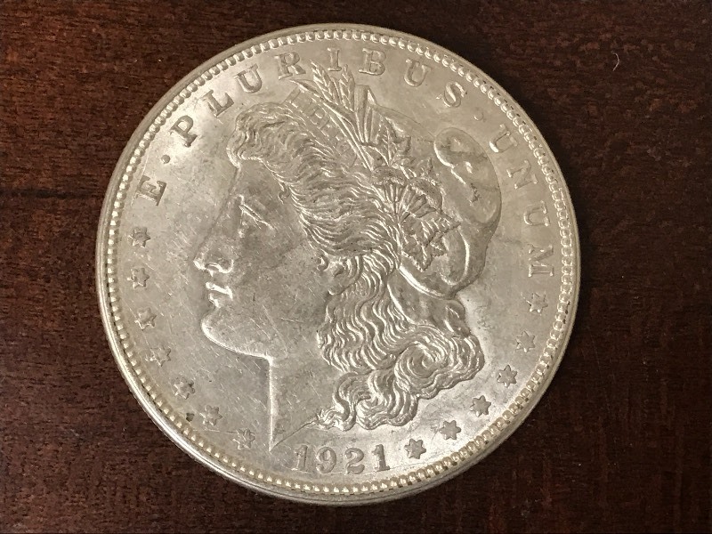 lot 9 image: 1921-D Morgan Silver Dolar ...