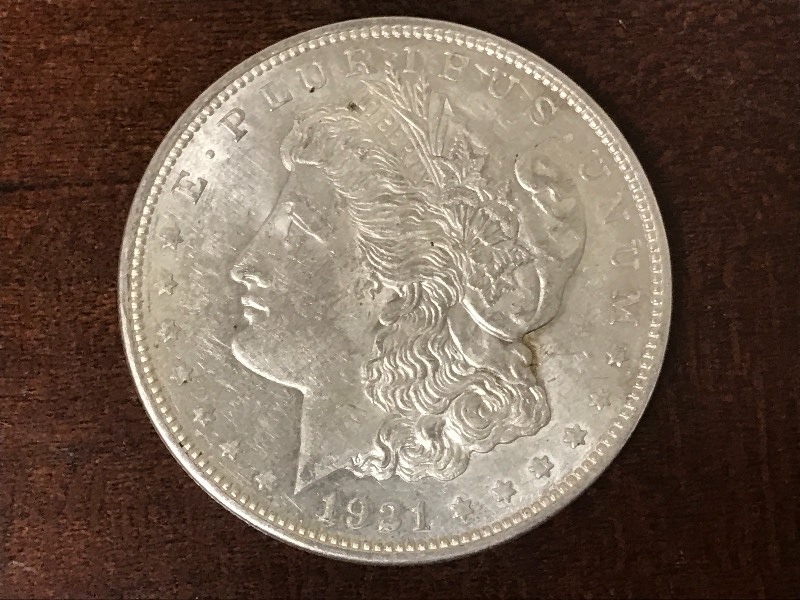 lot 11 image: 1921-D Morgan Silver Dolar ...