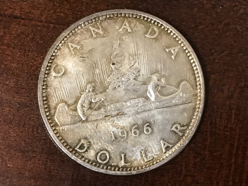 lot 15 image: 1966 Candaian Silver Dollar ...