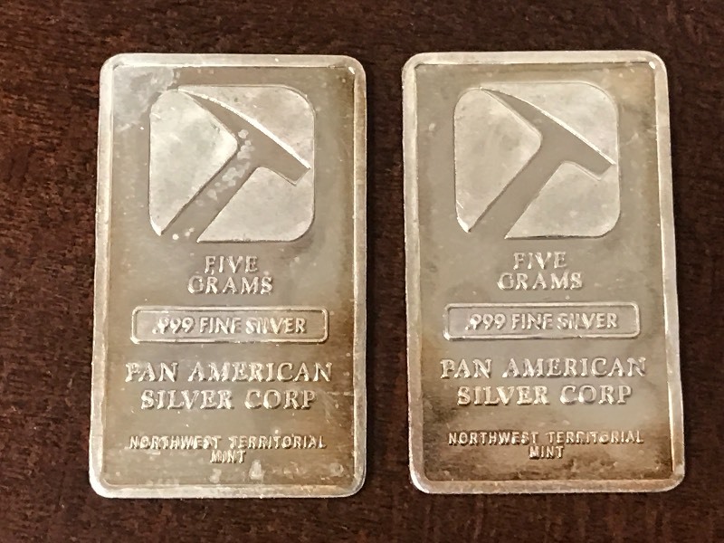 lot 28 image: (2) Pan American Silver Corp. 5-Gra...