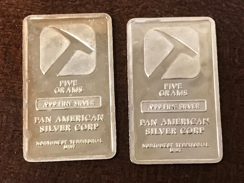 lot 30 image: (2) Pan American Silver Corp. 5-Gra...
