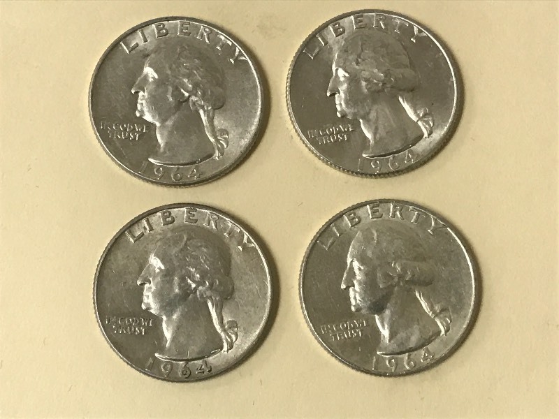lot 56 image: Lot Of (4) 1964 Washington Silver Q...