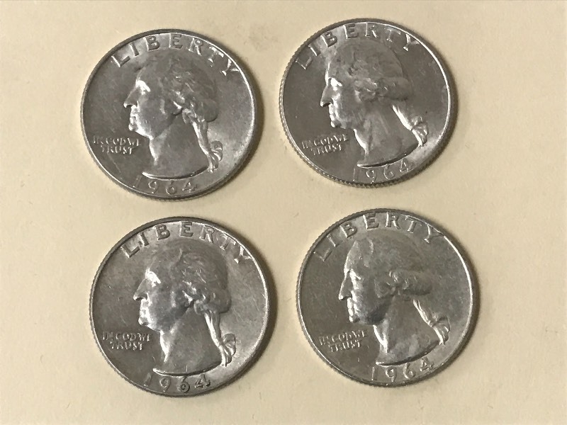 lot 59 image: Lot Of (4) 1964 Washington Silver Q...