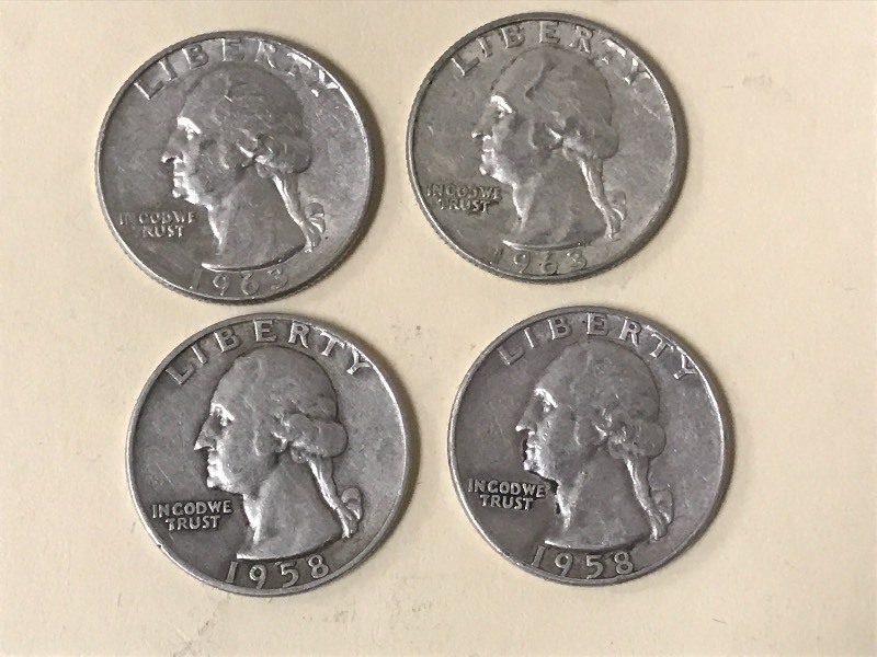 lot 61 image: Lot Of (2) 1958 & (2) 1963 Washingt...