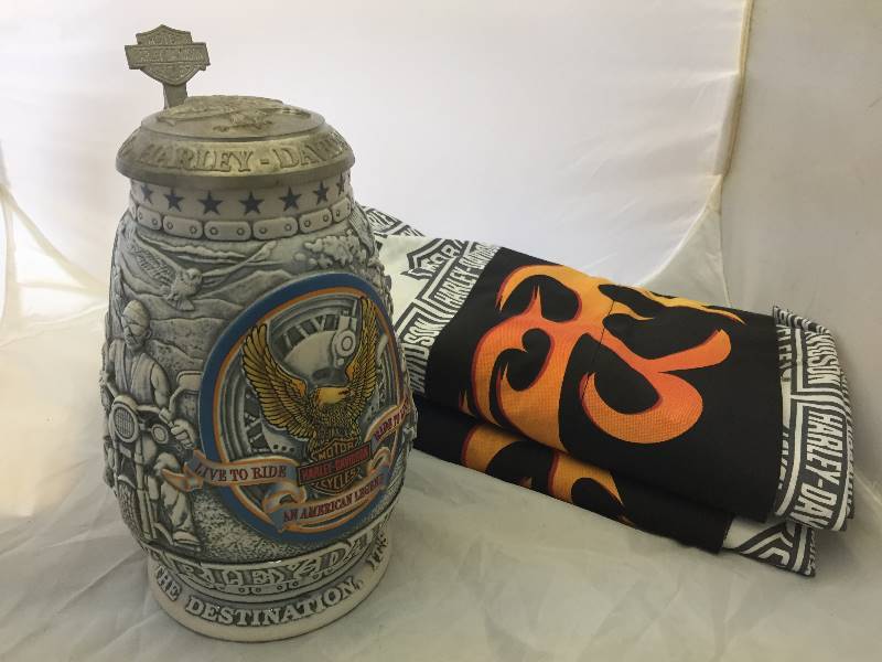 lot 1 image: Harley Davidson Stein & Sheet