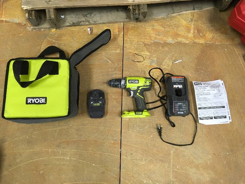 Ryobi 18-Volt ONE Lithium-Ion Compact DrillDriver Kit in working condition