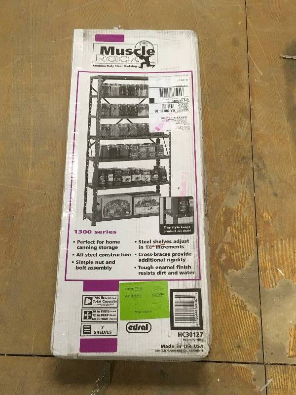 Edsal 60 in. H x 30 in. W x 12 in. D Steel Canning Shelving Unit in Gray in good condition