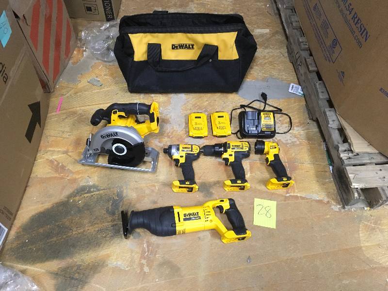 Dewalt 5 tool set with bag and 2 batteries and charger included. in great condition