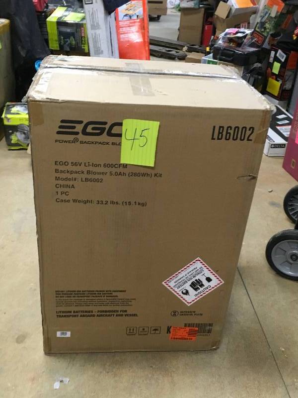 EGO 145 MPH 600 CFM 56-Volt Lithium-ion Cordless Backpack Blower with 5.0Ah Battery and Charger Included