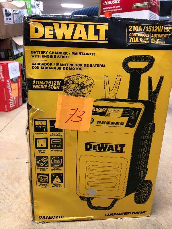 DEWALT 70 Amp Wheel Charger with 200 Amp Engine Start open box never used