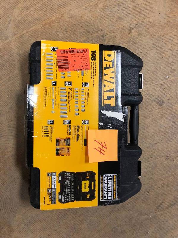 DEWALT 14 in. x 38 in. Drive Polished Chrome Mechanics Tool Set (108-Piece) open box never used