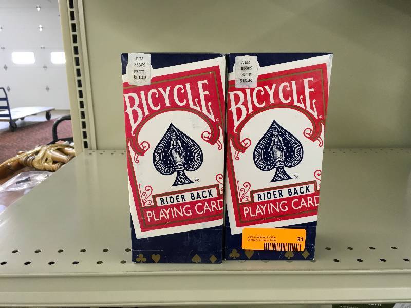 lot 31 image: TWO BOXES, BICYCLE PLAYING CRDS 12PK, MSRP $13.49 EACH