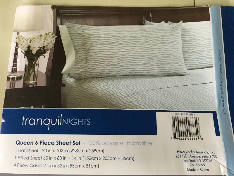 lot 43 image: TRANQUIL NIGHTS QUEEN SHEETS, MSRP $17.99