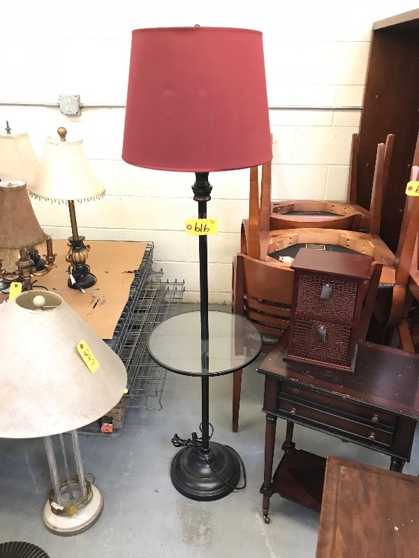 SMALL TABLES AND FLOOR LAMP